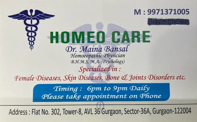 Dr. Maina Bansal’s HOMEO CARE
